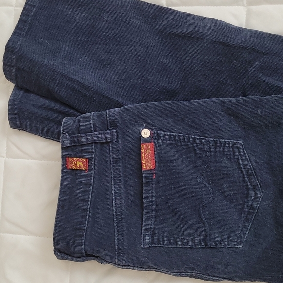 7 For All Mankind Girl's Blue Corduroy Pants Size 12 - Picture 2 of 7